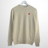 Jersey Cashmere Crudo Corazón Bordado