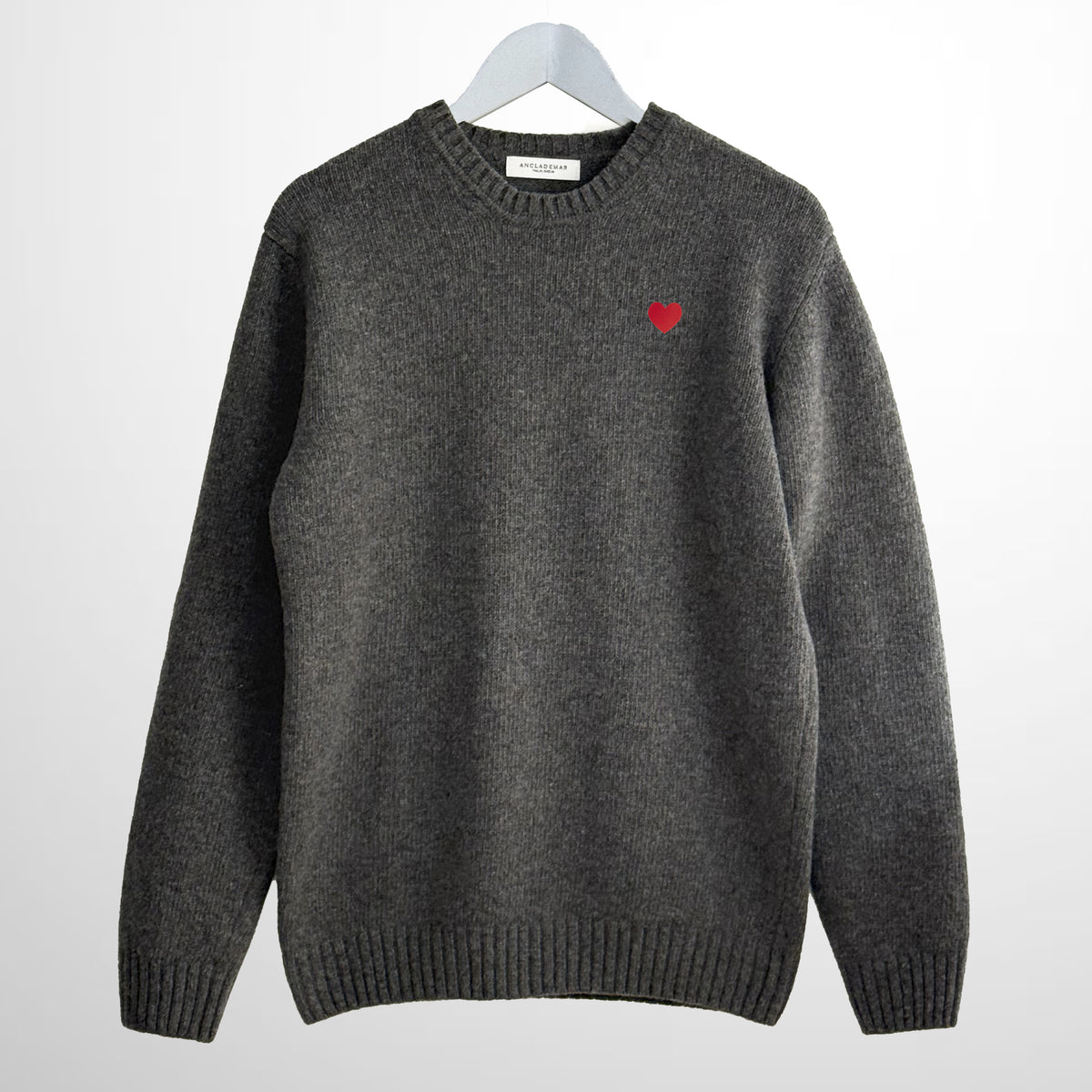 Jersey Lana Merino Gris Corazón