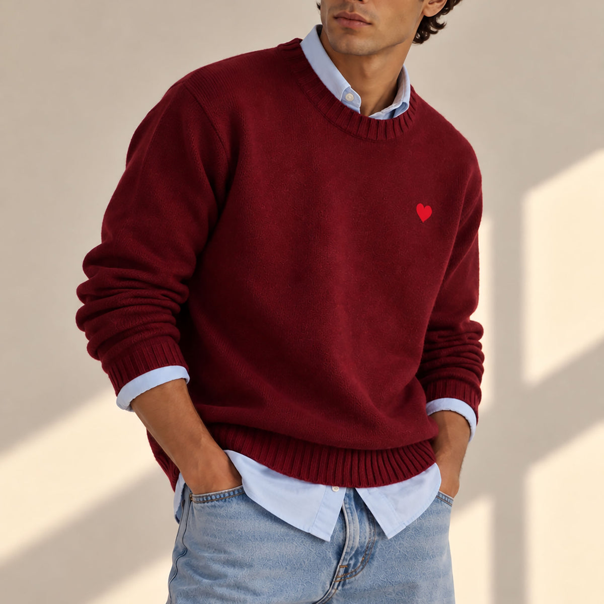 Jersey Unisex 100% Lana | Burdeos Corazón