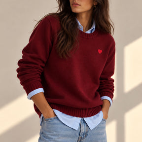 Jersey Unisex 100% Lana | Burdeos Corazón