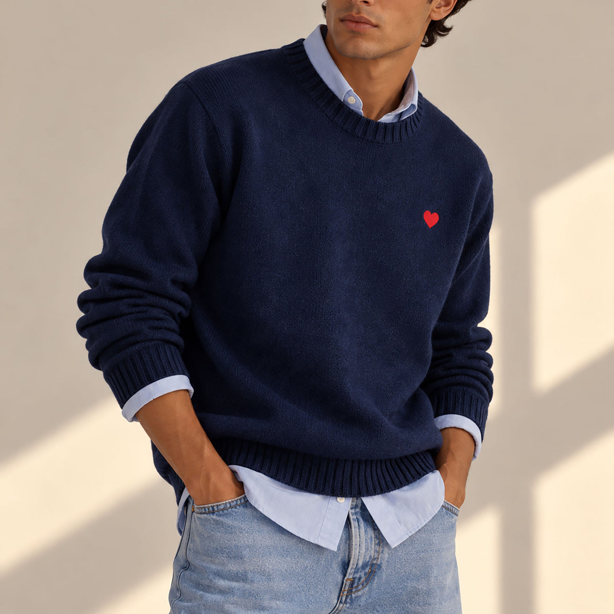 Jersey Unisex 100% Lana | Navy Corazón