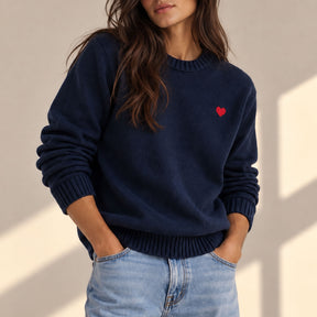 Jersey Unisex 100% Lana | Navy Corazón
