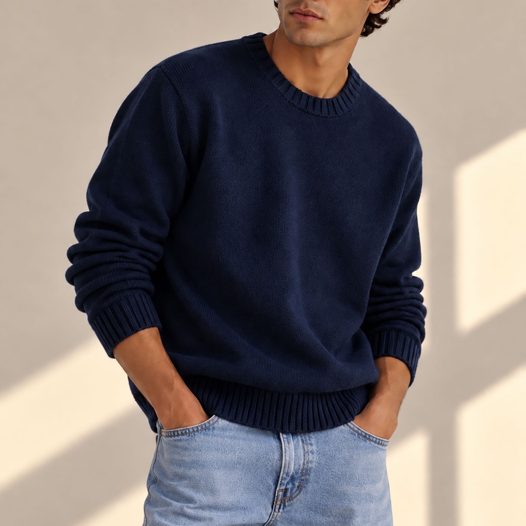 Merino Wool Seater Navy Blue