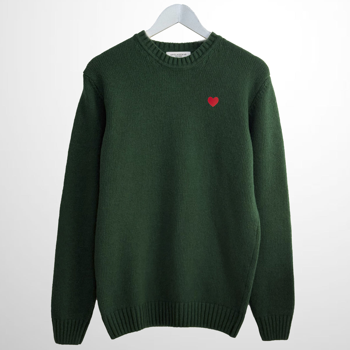 Jersey Lana Merino Verde Corazón