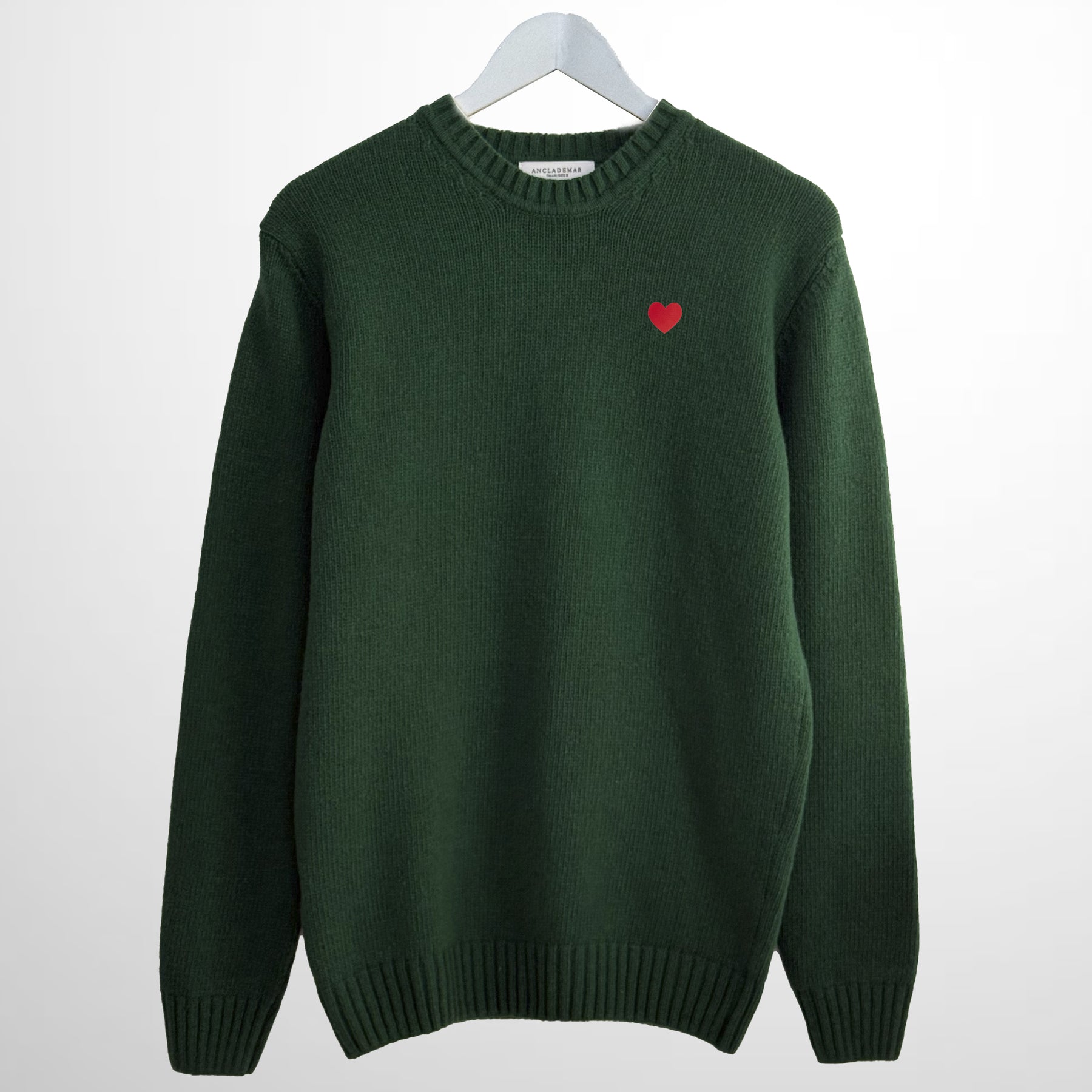 Jersey Lana Merino Verde Corazón