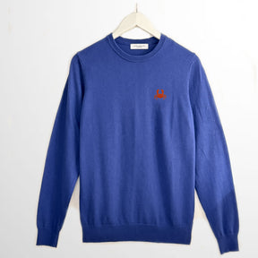 Navy Cotton Wool Sweater. Crab