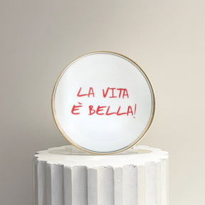 "La Vita e'Bella" Porcelain Plate. 17 cm