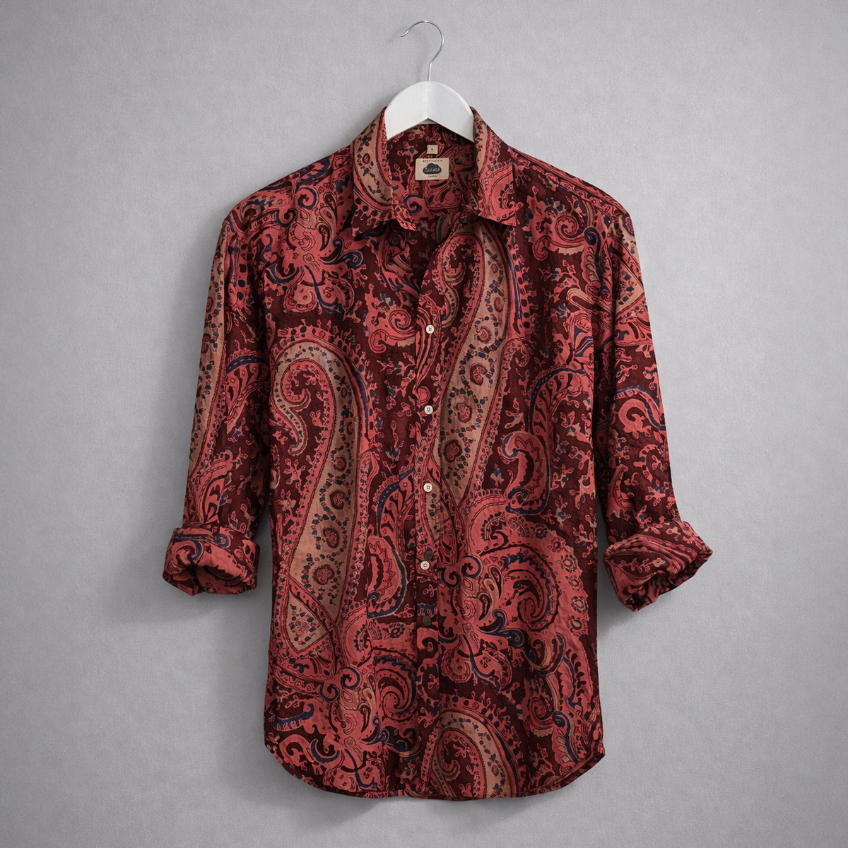 Camisa Paisley Burdeos