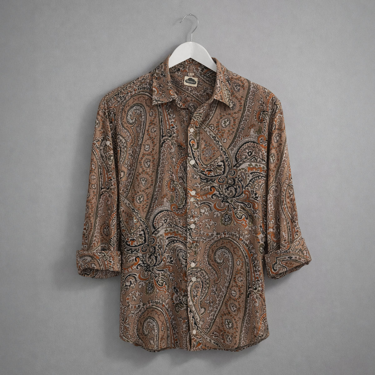 Camisa Paisley Caqui