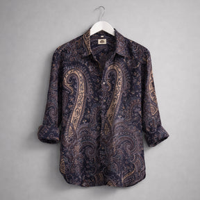 Camisa Paisley Azul Marino
