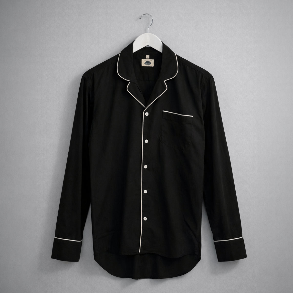 Camisa Pijama Manga Larga Negra