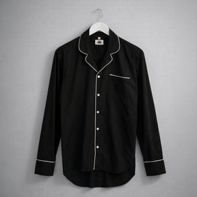 Camisa Pijama Manga Larga Negra