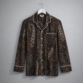 Camisa Pijama Paisley Gris Manga Larga