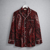 Camisa Pijama Paisley Rojo Manga Larga