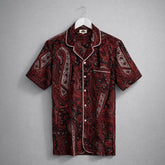 Camisa Pijama Paisley Rojo Manga corta