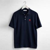 Polo Manga Corta Navy. Corazón Bordado