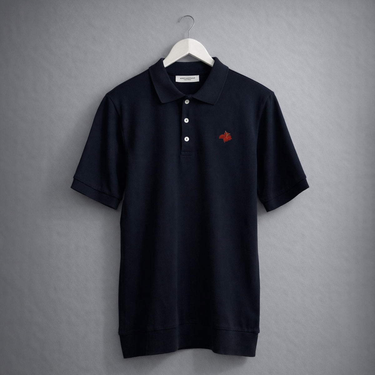 Navy Polo Shirt. Heart