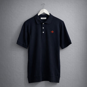 Polo Manga Corta Navy. Flor Bordada