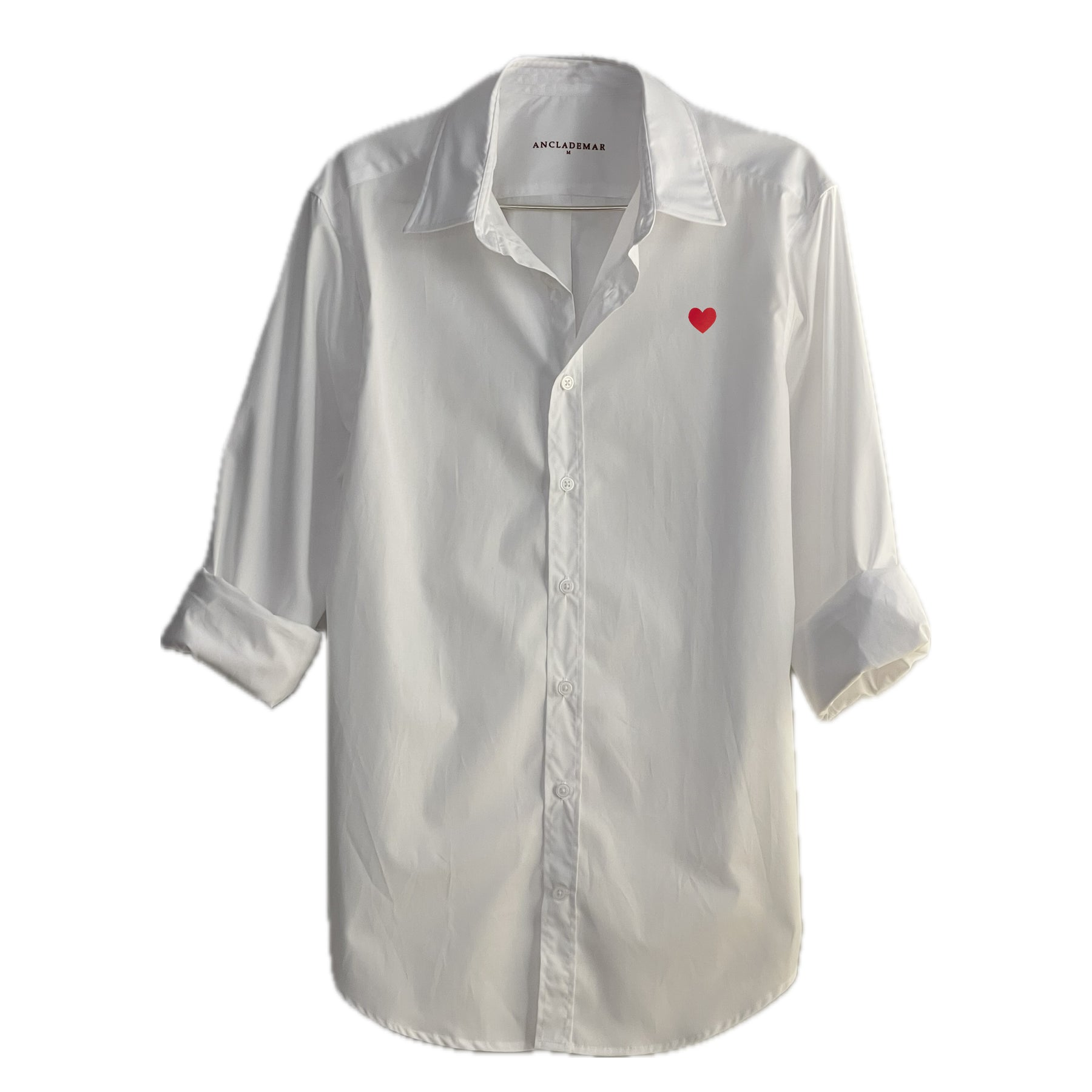 Camisa Popelín Blanca Corazón