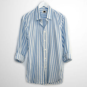Navy Blue Stripped Cotton Shirt
