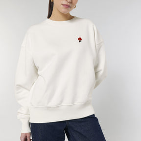 Sudadera Oversized Flor Bordada