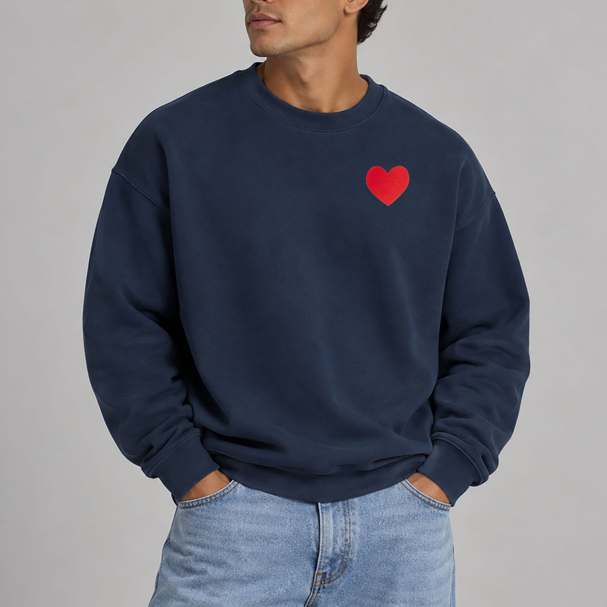 Sudadera Oversized Navy. Big Heart