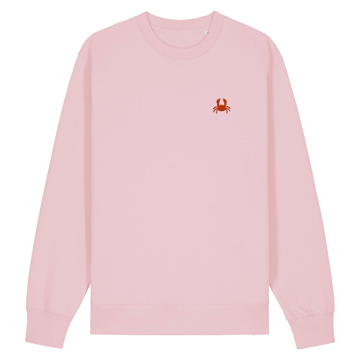 Pink Sweatshirt. Embroidered Crab