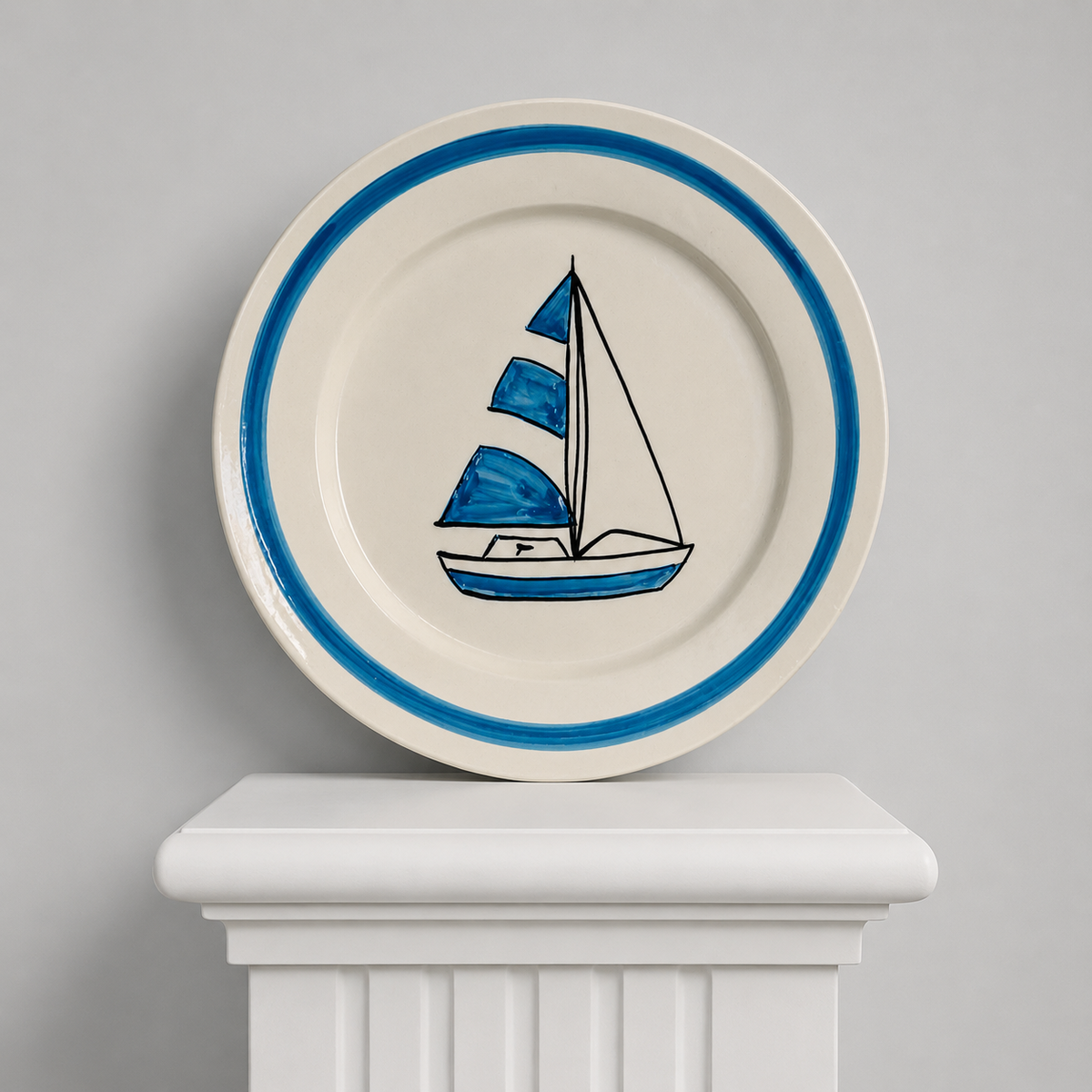 Plato Velero Azul