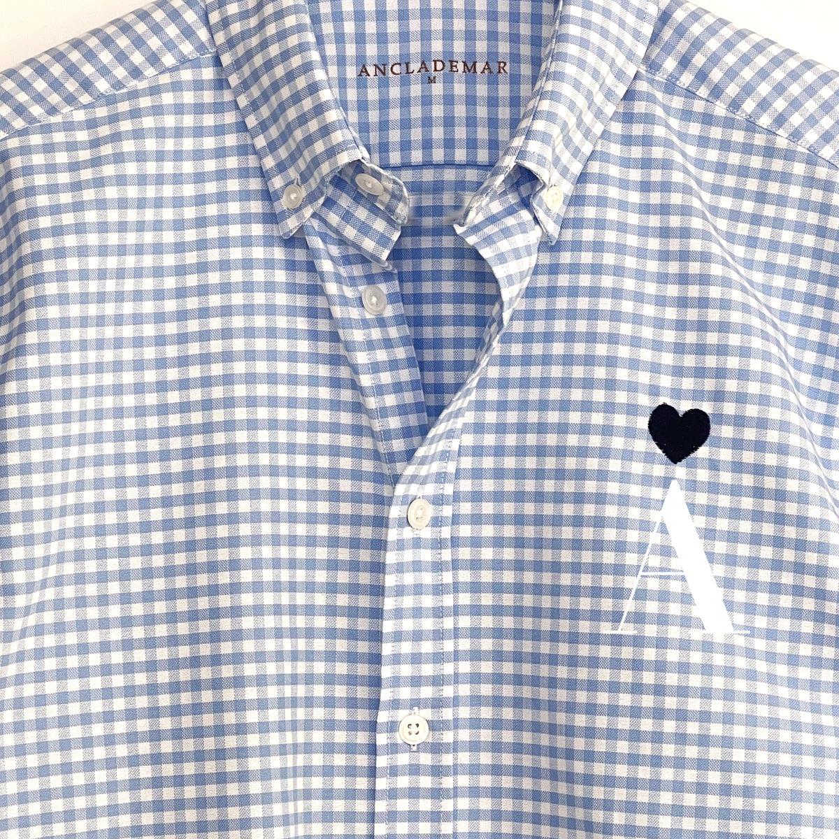 Camisa Oxford Vichy Corazón Personalizada