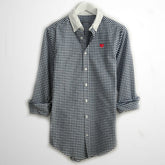Vichy Oxford Shirt. Heart Embroidered