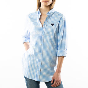 Vichy Oxford Shirt. Heart Embroidered