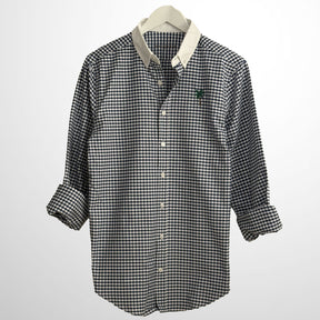 Vichy Oxford Shirt. Palm Tree Embroidered