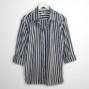 Camisa Algodón Ultra Ligero Rayas Navy