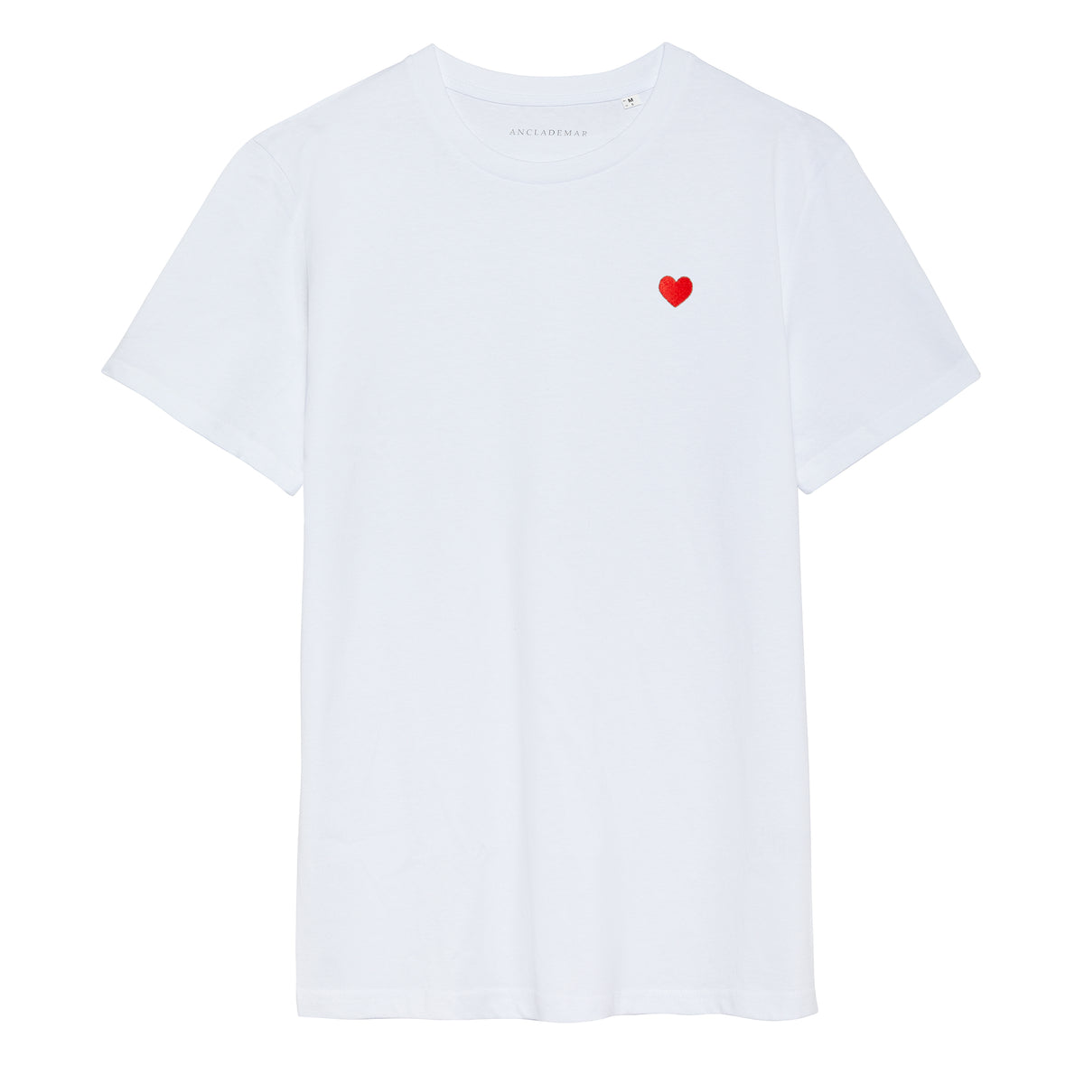 Heart Embroidered White T-Shirt