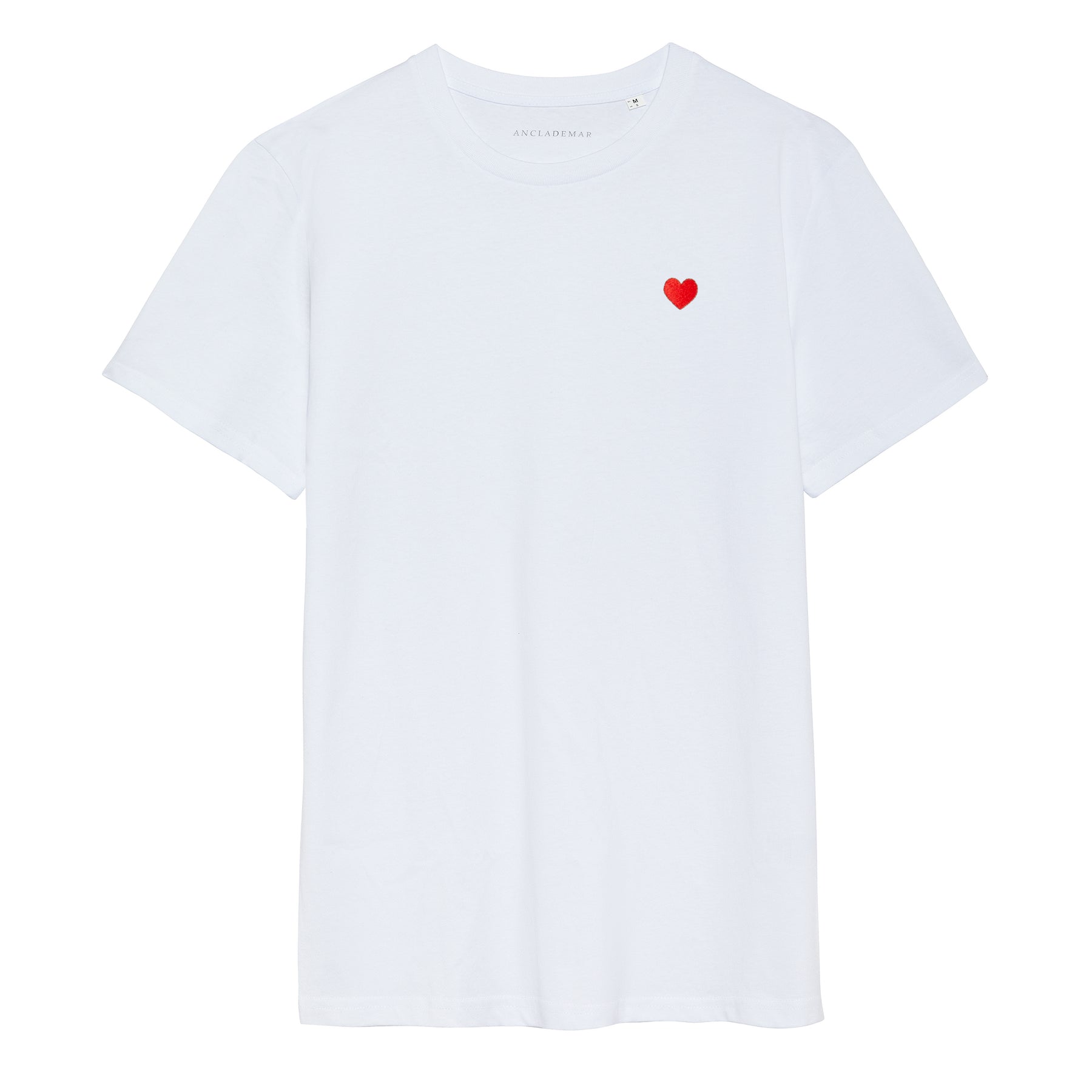 Camiseta Blanca Corazón Bordado