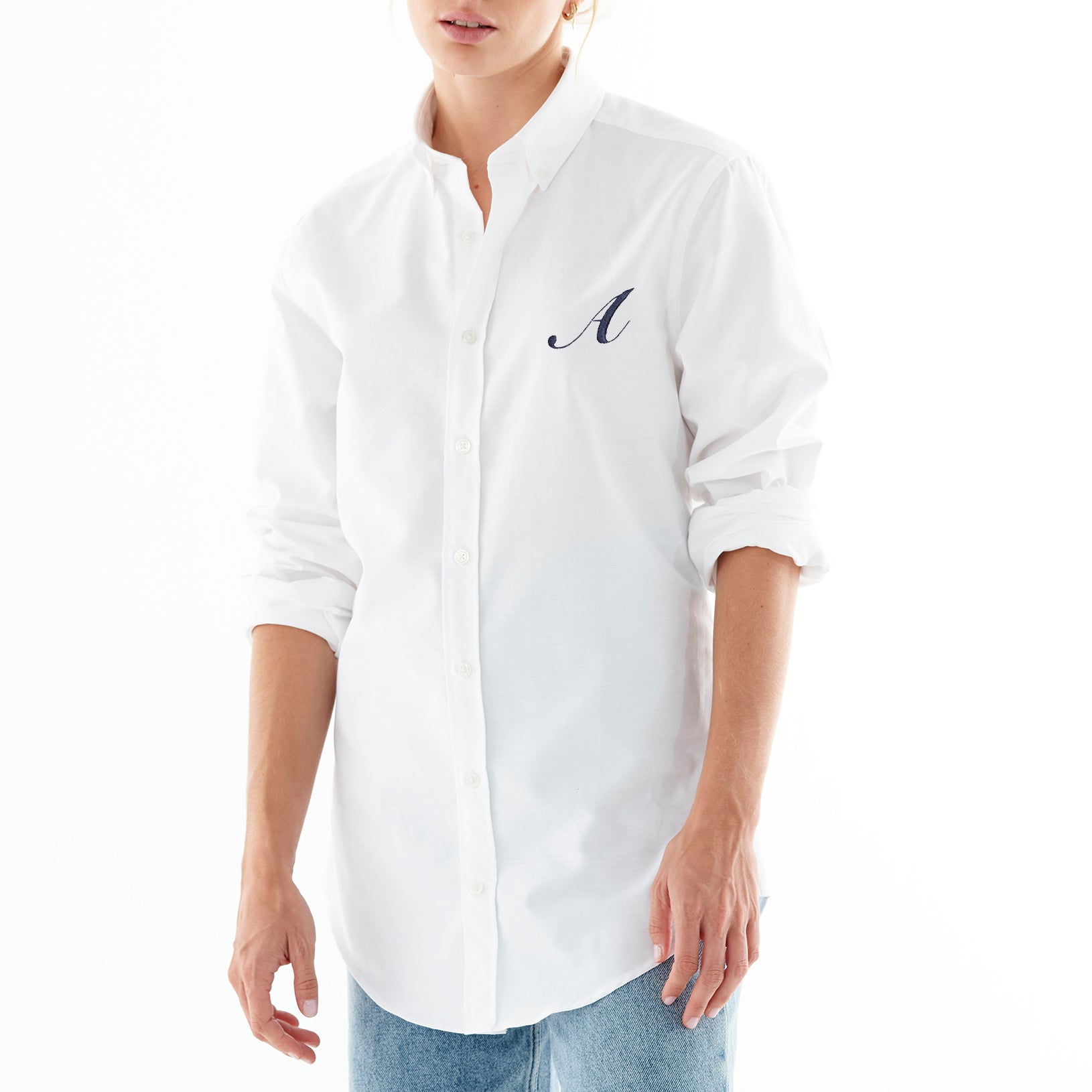 Camisa Oxford Blanca Personalizada con tus Iniciales