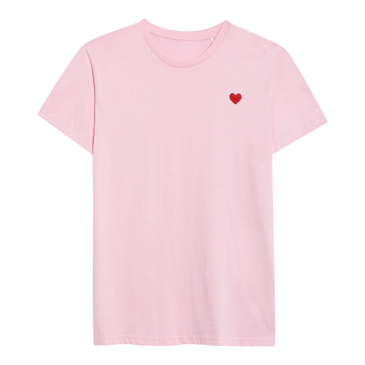 Heart Embroidered Pink T-Shirt