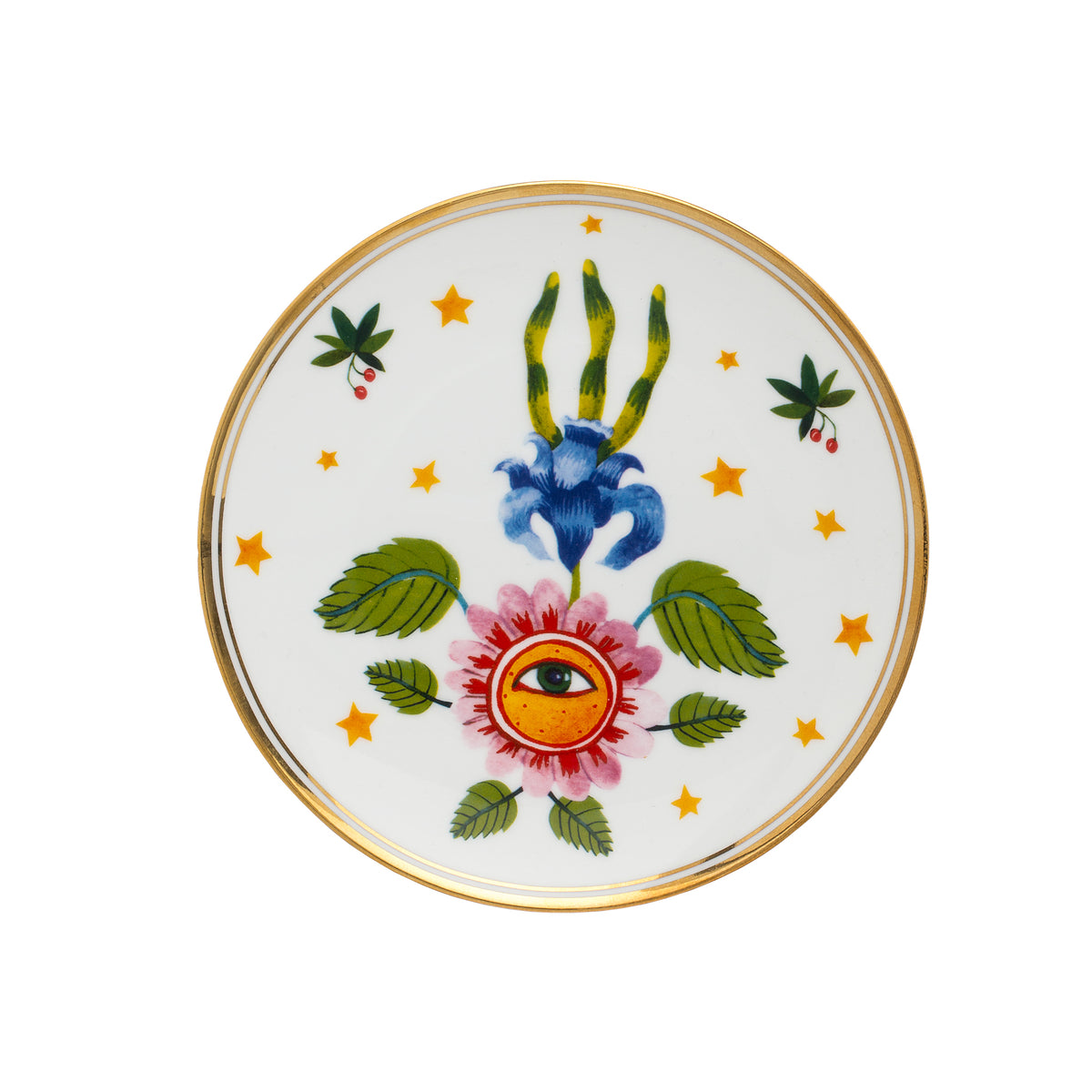 FLOWER EYE Porcelain Plate. 17 cm