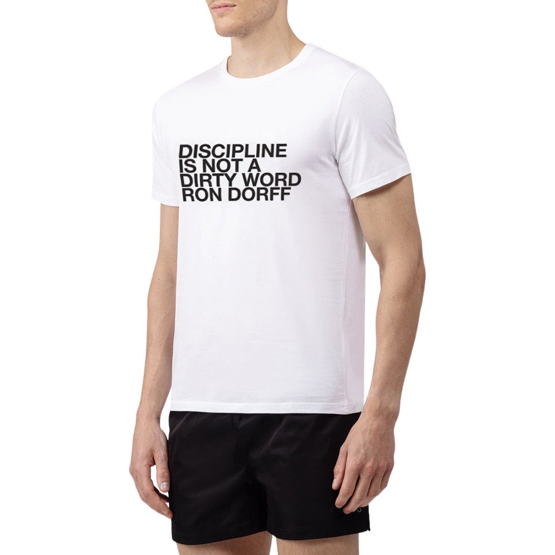 DISCIPLINE White T-Shirt. Ron Dorff