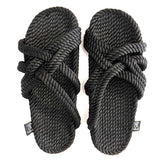 Sandalias Cuerda Slip On Negras. Talla 36