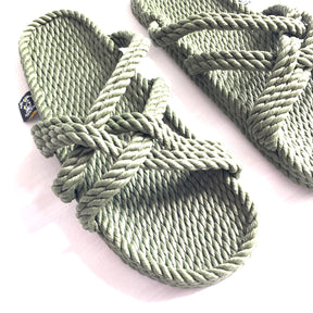 Slip On Olive Rope Sandals