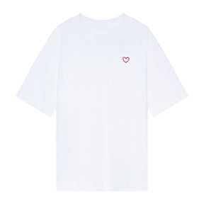 Oversized White T-Shirt. Silhouetted Heart