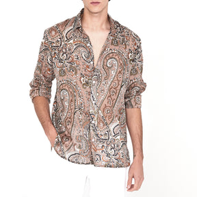 Camisa Paisley Caqui. TALLA XL