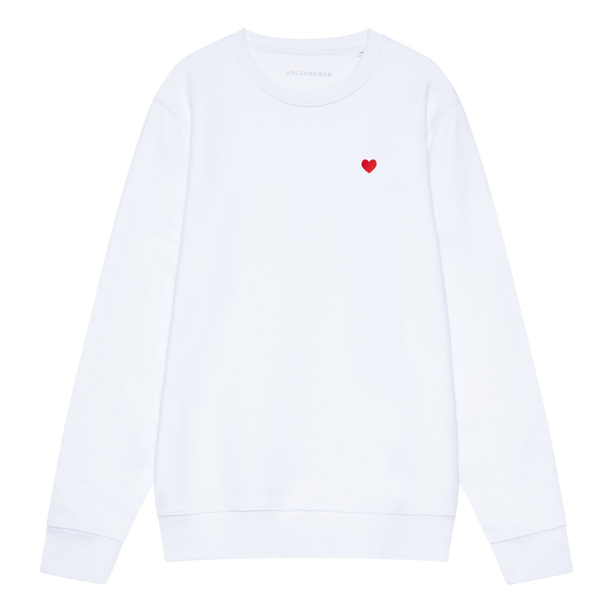 Heart Embroidered White Sweatshirt