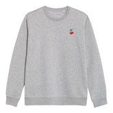 Cherries Embroidered Grey Sweatshirt