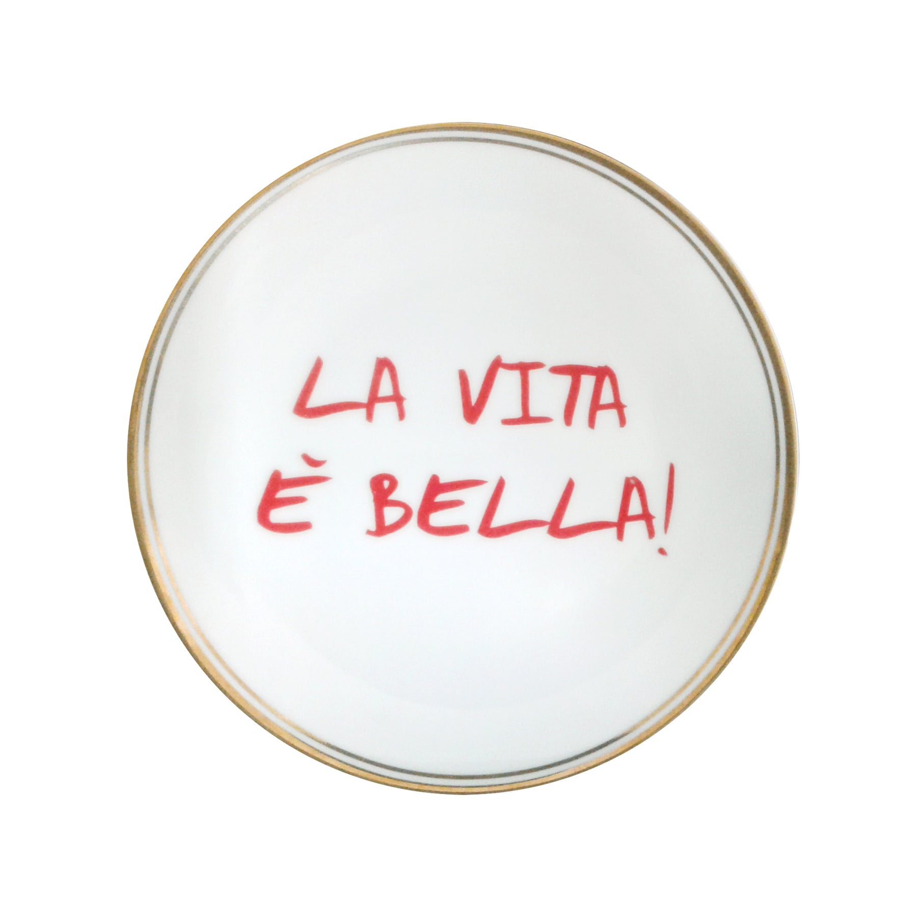 "La Vita e'Bella" Porcelain Plate. 17 cm