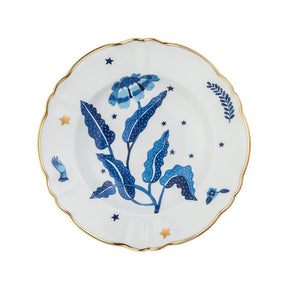 BLUE FLOWER Porcelain Plate. 23 cm